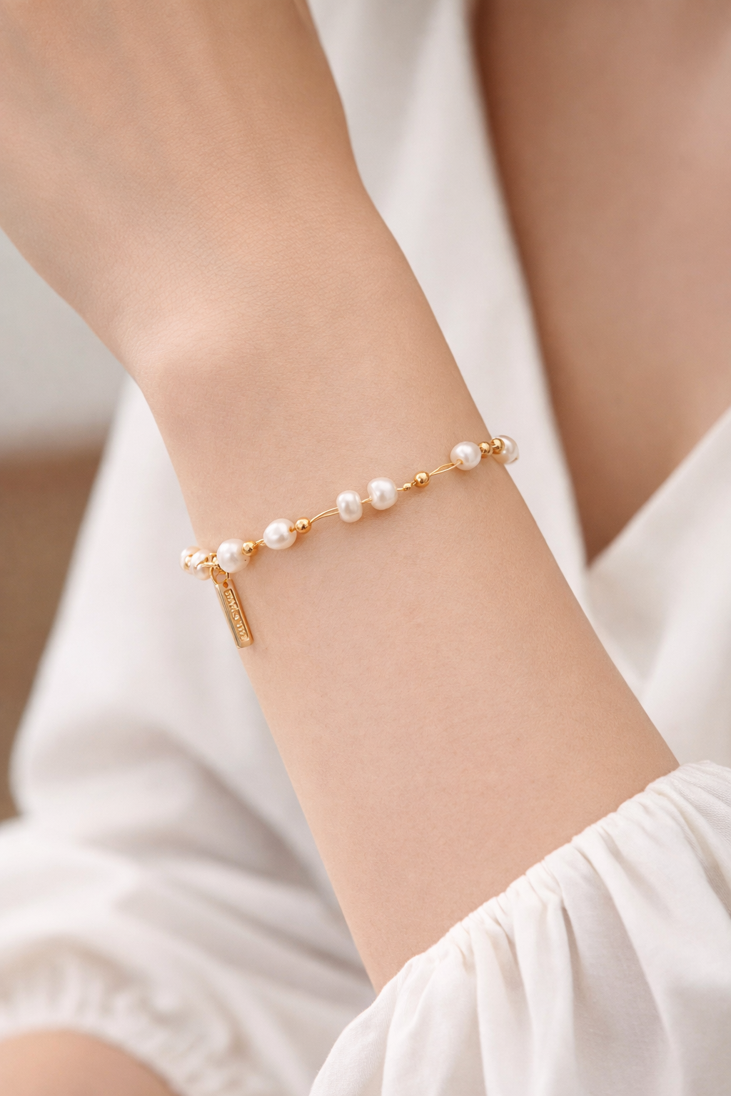 Natural Freshwater Pearl Beaded Bracelet