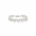 Elyuna Pearl Weave Bracelet - Silver