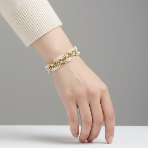 Aurelia Pearl Weave Bracelet