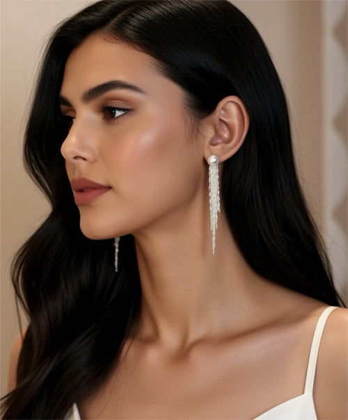 Celeste Pearl Tassel Earrings