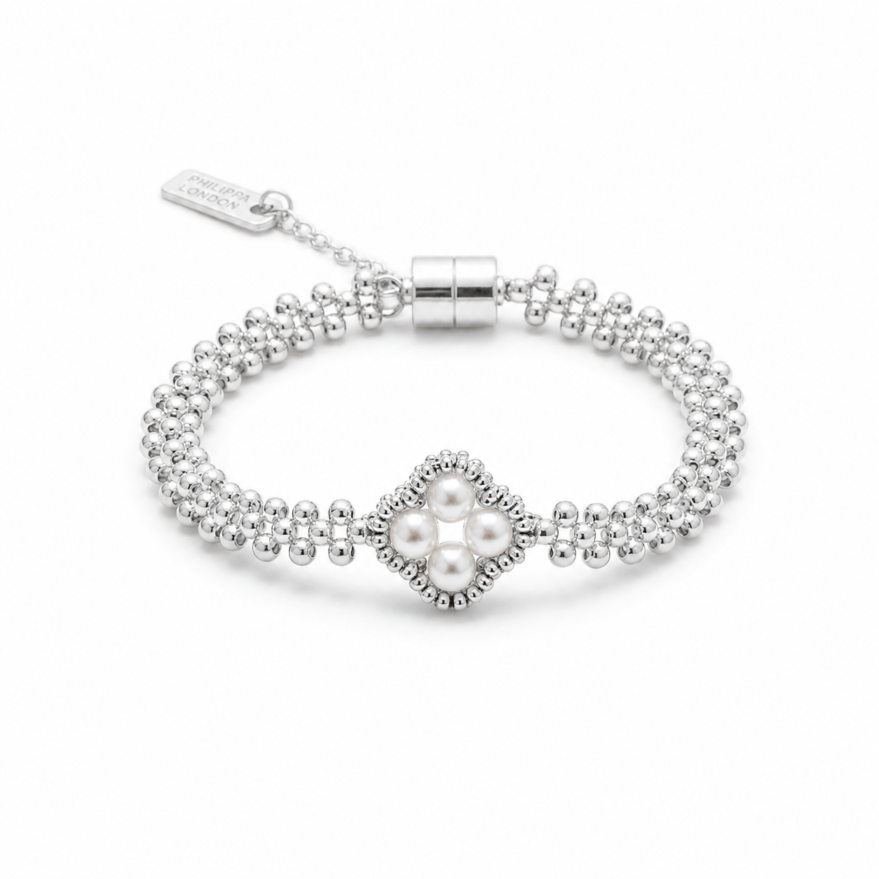 Silver Four Leaf Clover Bracelet￼