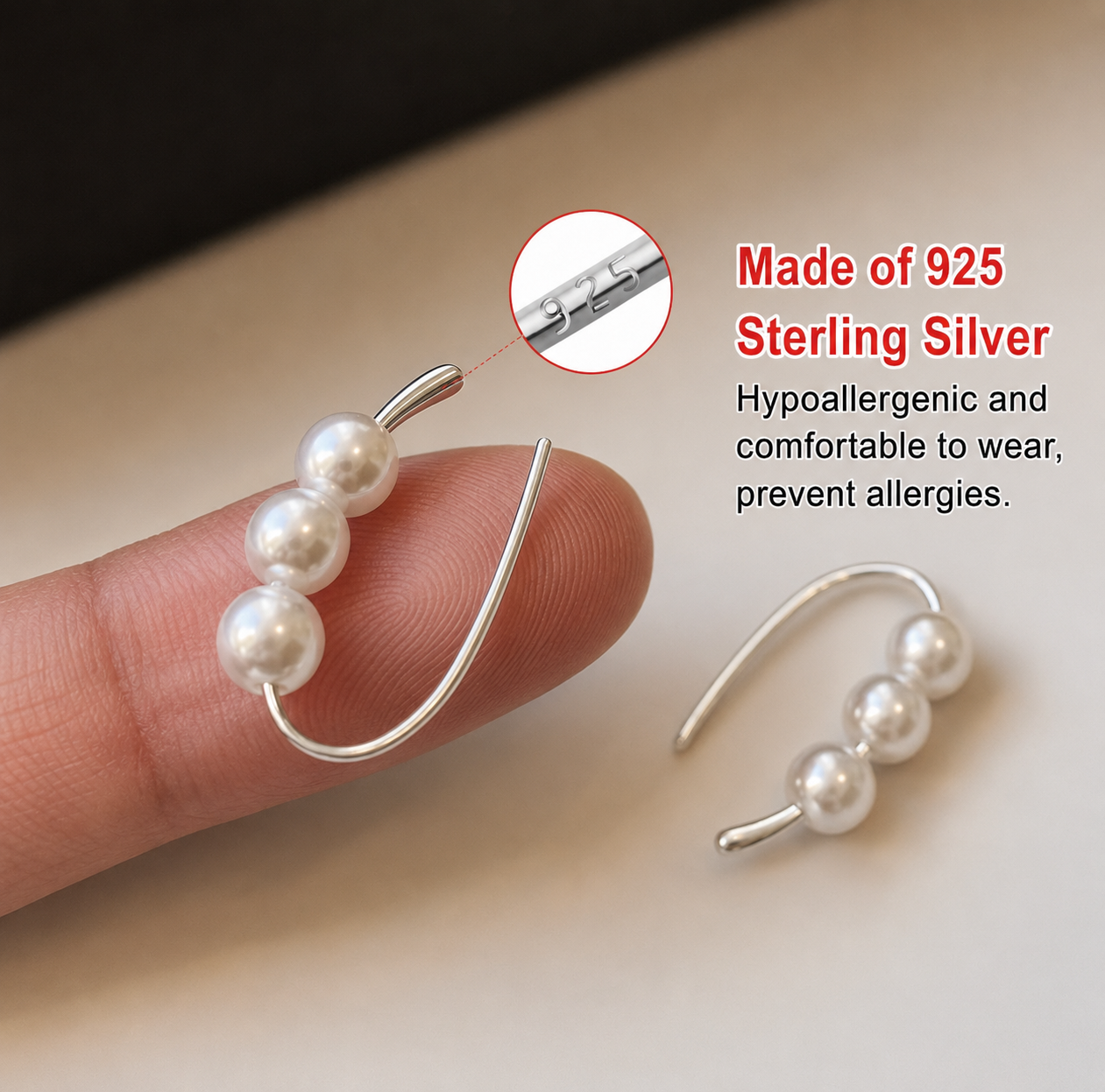 Celeste Pearl Ear Climber Earrings