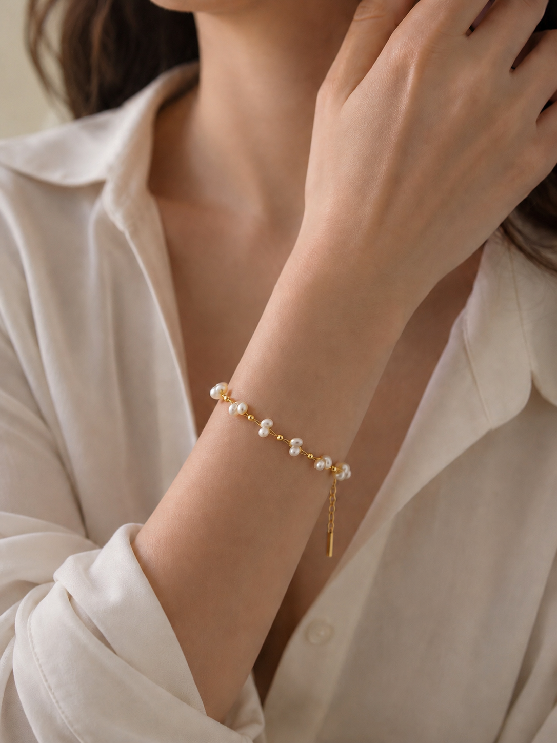 Natural Freshwater Pearl Beaded Bracelet