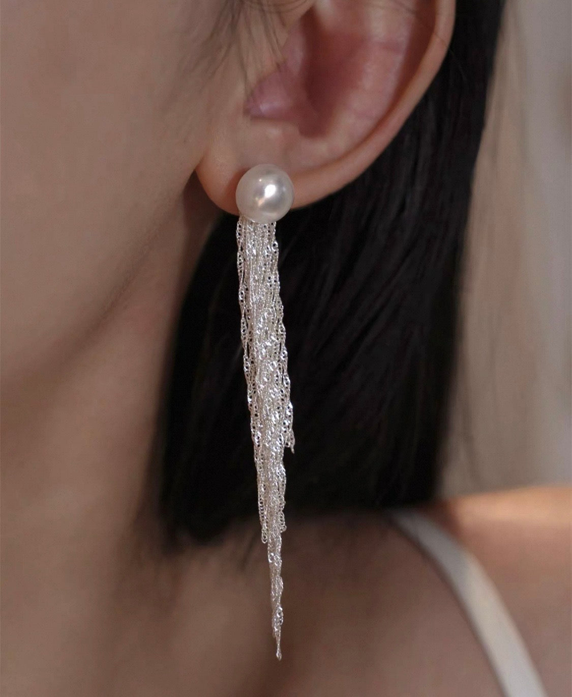 Celeste Pearl Tassel Earrings